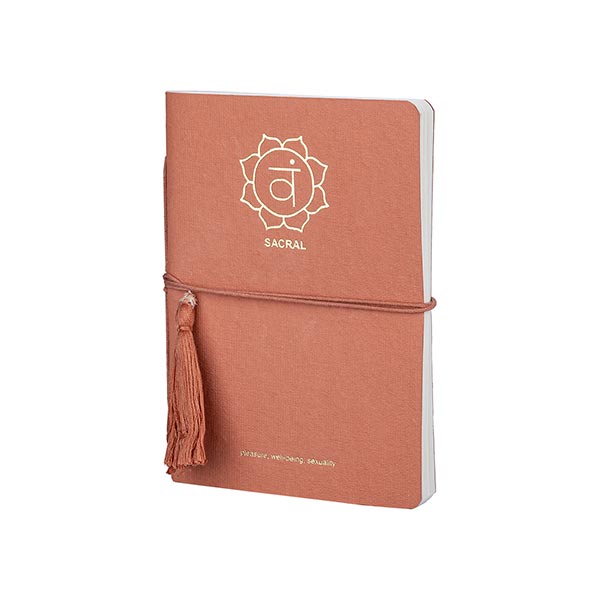Notizbuch Chakra 18x13cm SACRAL, Recyclingpapier handgeschöpft / CONTIGO Fairtrade Onlineshop