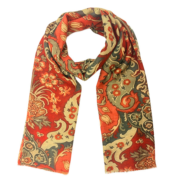 Schal PAISLEY, bedruckt, 180x70cm, 92%Wolle,8%Seide / CONTIGO Fairtrade Onlineshop