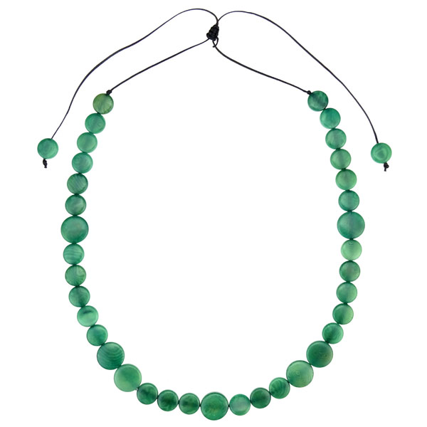 Halskette confetti smaragdgrün, Tagua Halskette confetti smaragdgrün, Tagua