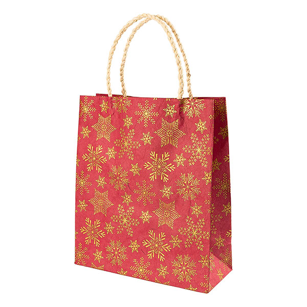 Geschenktüte M FLOCKENTANZ rot, Loktapapier