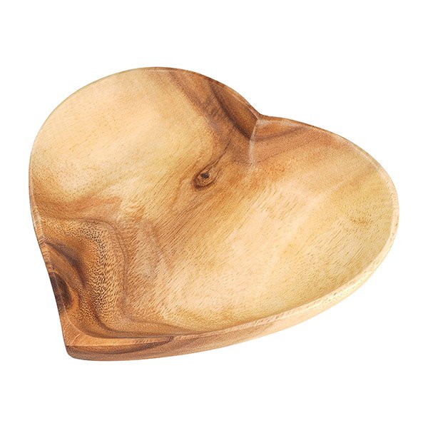 Teller HERZ 20cm, Acaciaholz / CONTIGO Fairtrade Onlineshop