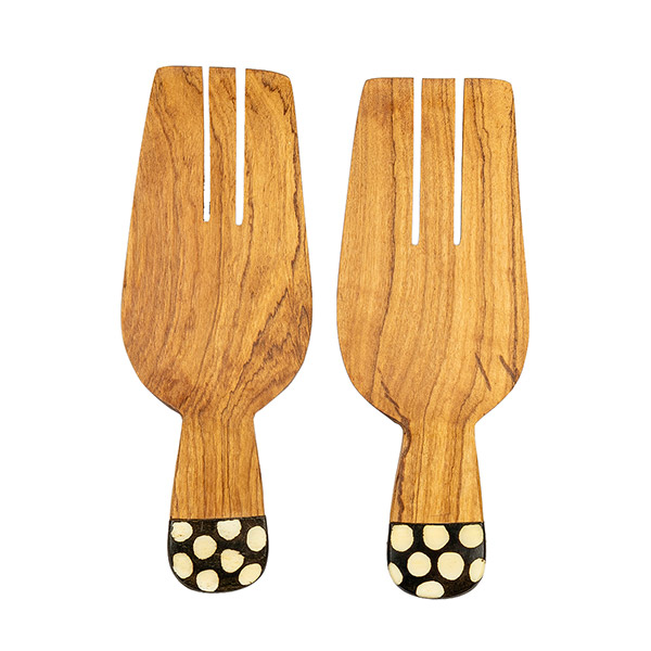 Salatbesteck Claws BONE, Olivenholz / CONTIGO Fairtrade Onlineshop