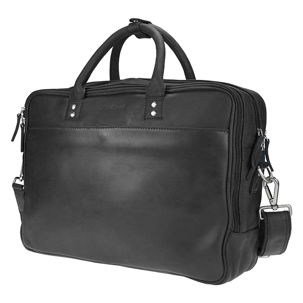 Aktentasche SPORTY schwarz, Ziegenleder / CONTIGO Fairtrade Onlineshop