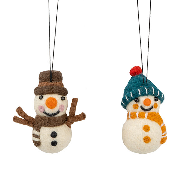 Dekoanhänger SCHNEEMANN (Stückpreis), Wollfilz