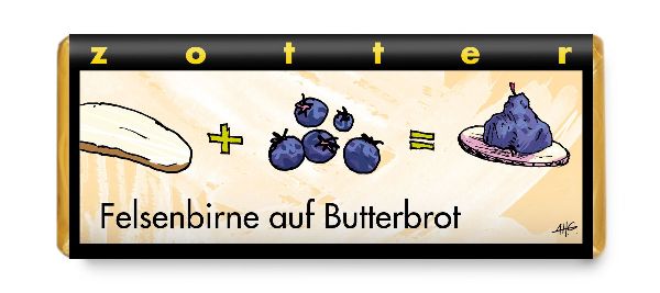 Zotter Felsenbirne auf Butterbrot 70g BIO