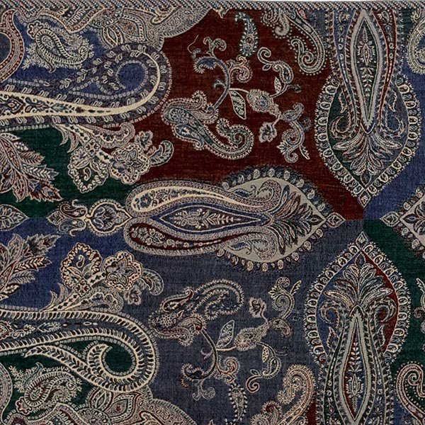 Wollschal PAISLEY blau-grün-creme-mix, 200x70cm Wolle / CONTIGO Fairtrade Onlineshop