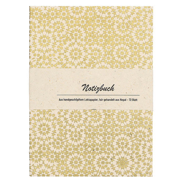 Notizheft MOSAIC natur-gold, Loktapapier / CONTIGO Fairtrade Onlineshop