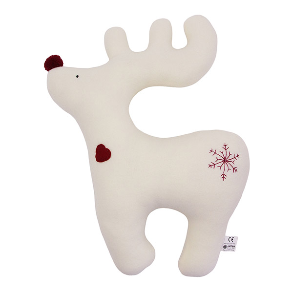 Dekokissen Rentier weiß, Fleece / CONTIGO Fairtrade Onlineshop