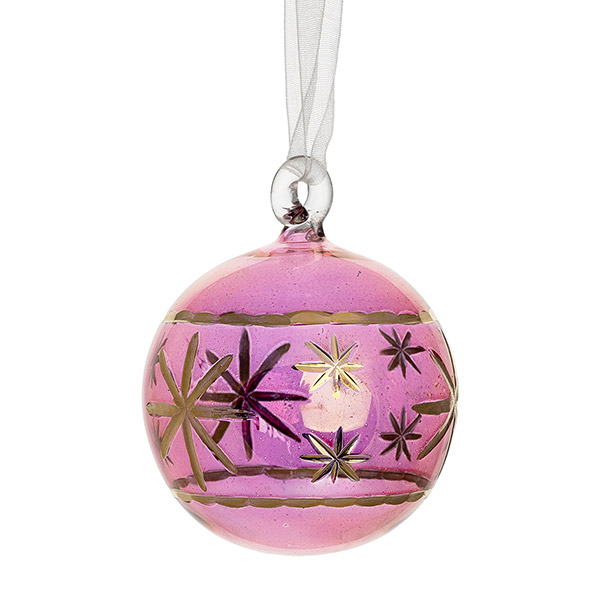 Glaskugel 6cm Nayara, mauve-gold