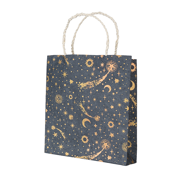 Geschenktüte M FIRMAMENT blau-gold-kupfer, Loktapapier handgeschöpft