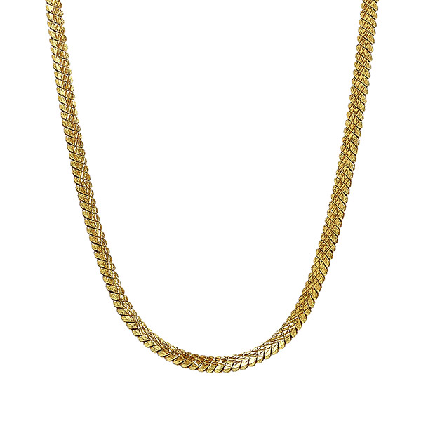 Halskette SNAKE CHAIN, 35 + 5 cm, 22K vergoldet / CONTIGO Fairtrade Onlineshop
