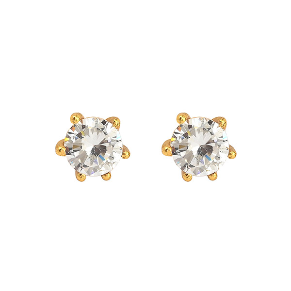 Ohrstecker, Basic, Zirkonia, 22K vergoldet / CONTIGO Fairtrade Onlineshop