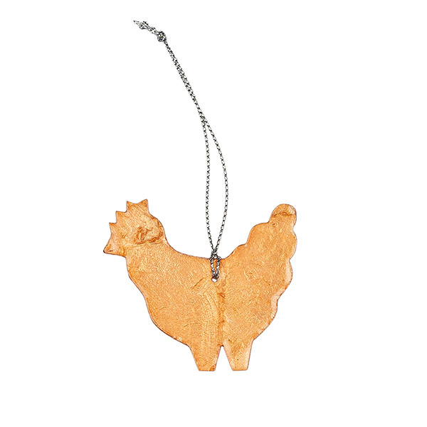 Anhänger HUHN warme Töne, Capiz (Stückpreis) / CONTIGO Fairtrade Onlineshop
