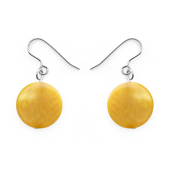 Ohrringe CLASSIC SIMPLE gelb, Tagua