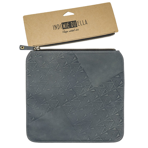 Wechselklappe ZETA rauchblau IndiWIEDUella, Rindsleder / CONTIGO Fairtrade Onlineshop