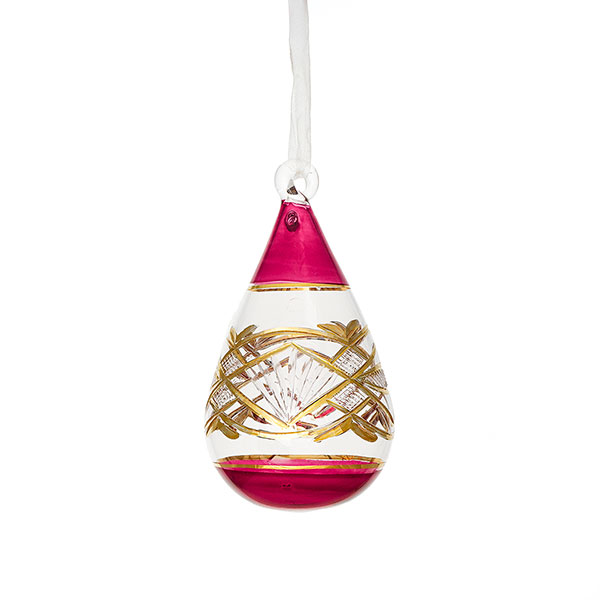 Glastropfen LILIAN 10cm, beere-gold