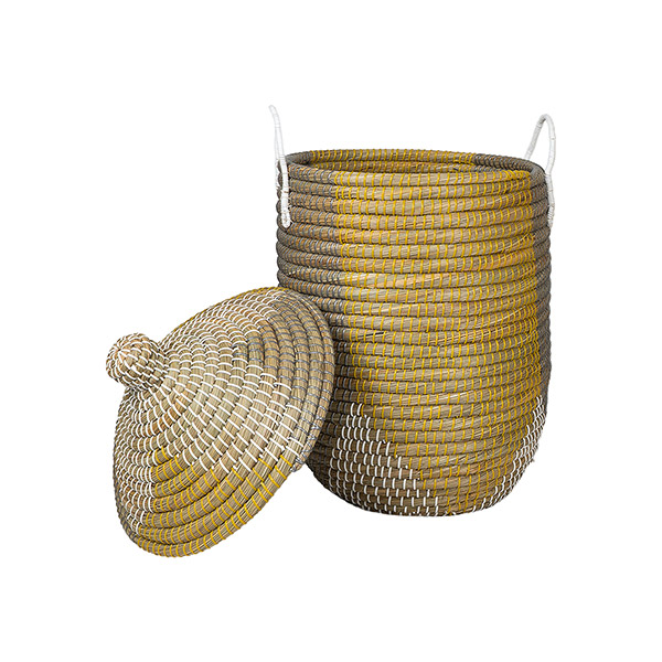 Wäschekorb 50cm OCRE plus Deckel, Kaisagras / CONTIGO Fairtrade Onlineshop