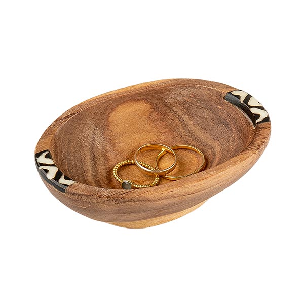 Schale oval 10x7cm BONE, Olivenholz / CONTIGO Fairtrade Onlineshop