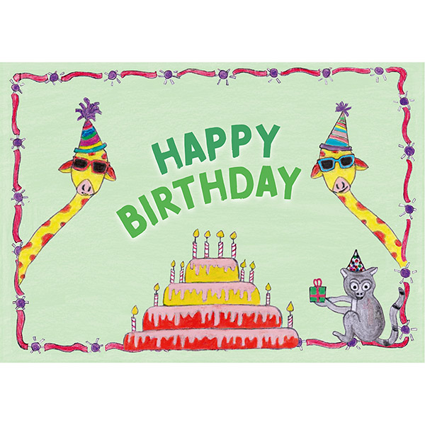 Grußkarte M " Little Artists" Happy Birthday / CONTIGO Fairtrade Onlineshop
