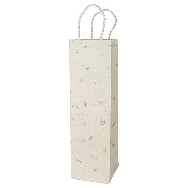 Geschenktüte L, Flasche BLUE NAVARANGI natur, Loktapapier handgeschöpft